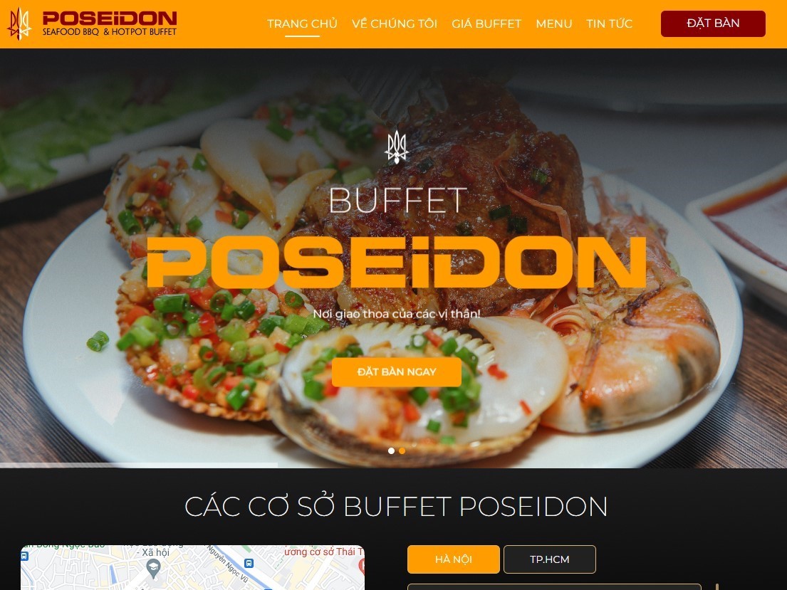 Website Buffet Poseidon có giao diện mới với trải nghiệm tốt hơn